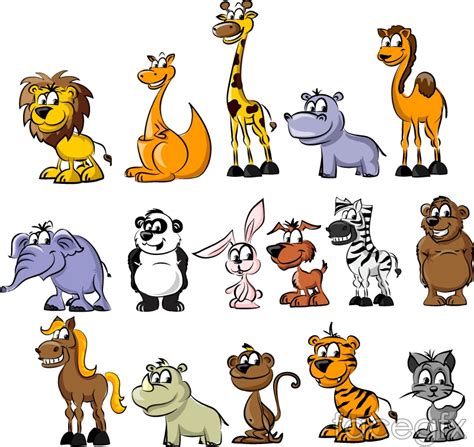 16 Cute Eye Cartoon Animals Vector Graphics For Free