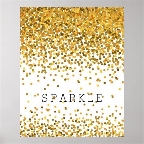 Gold Confetti Sparkle Poster Zazzle