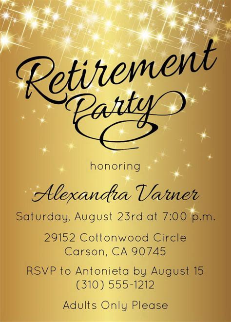 Retirement Party Invitations Templates