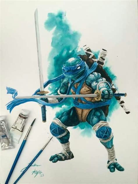 Dojo Ninja Turtle Tattoos Turtle Watercolor Watercolour Painting
