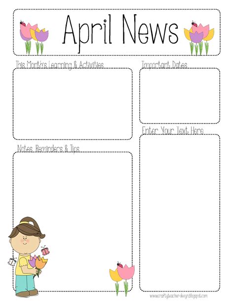 April Newsletter For All Grades Preschool Newsletter Templates