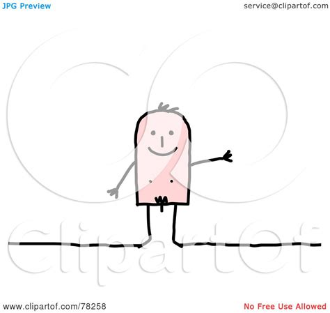 Royalty Free RF Clipart Illustration Of A Nude Stick People Man By NL Shop