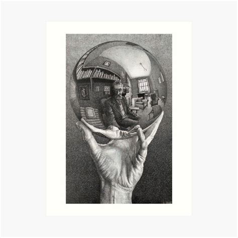 Hand With Reflecting Sphere By Maurits Cornelis Escher Art Print For