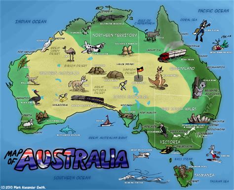 Detailed travel map of Australia. Australia detailed ...