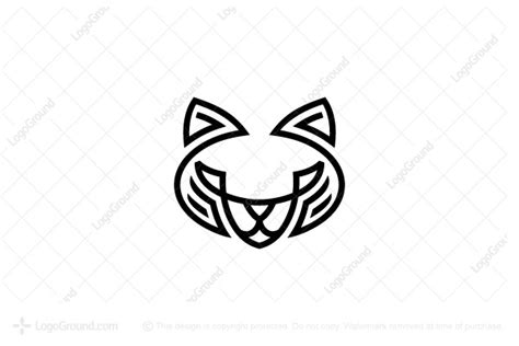 Minimalist Cat Lines Logo