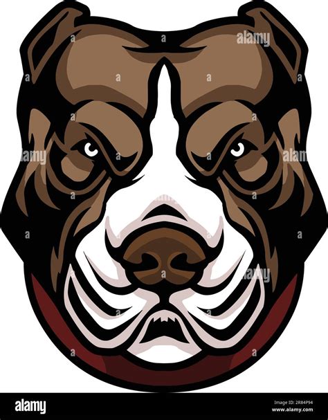 Pitbull Face Illustration Wild Face Vector Stock Vector Image And Art