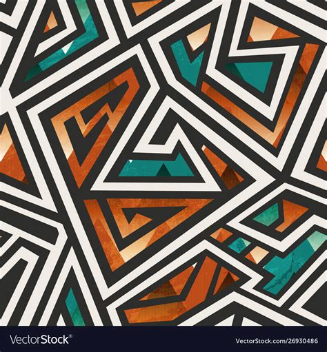 African Geometric Seamless Pattern Royalty Free Vector Image