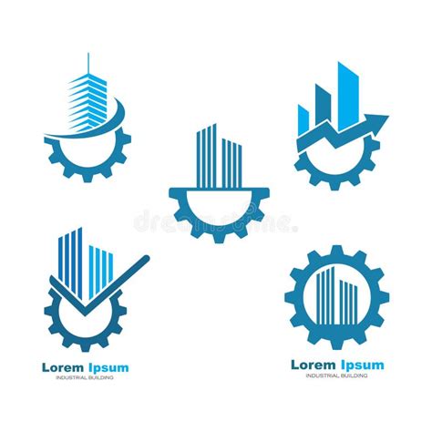 Industrial Building Gear Logo Icon Vector Stock Vector Illustration