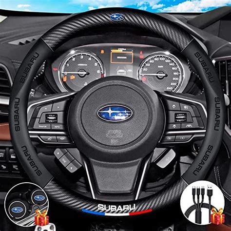 Customized Steering Wheel Cover For Subaru Napa Leather