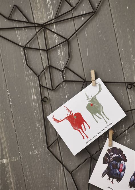 Hanging Reindeer Christmas Card Holder By Lime Lace