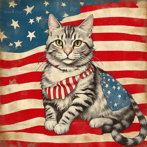 Fourth Of July Patriot Cat Art Free Stock Photo - Public Domain Pictures