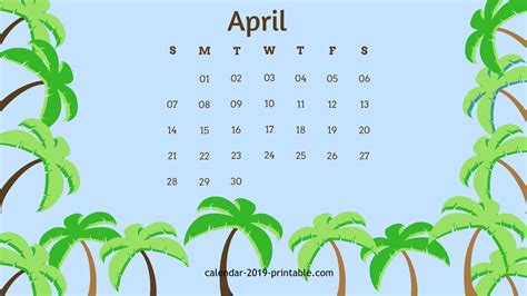 April 2019 Calendar Wallpapers Wallpaper Cave