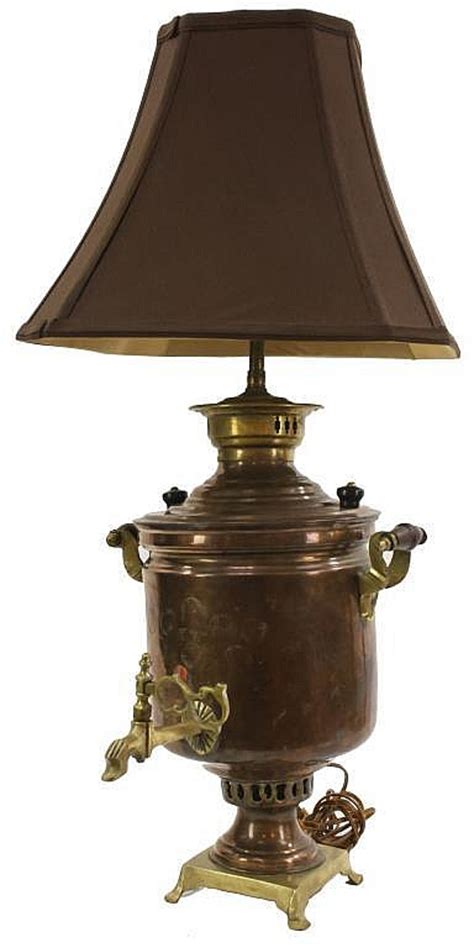 Antique Russian Peasant Barrel Samovar Lamp