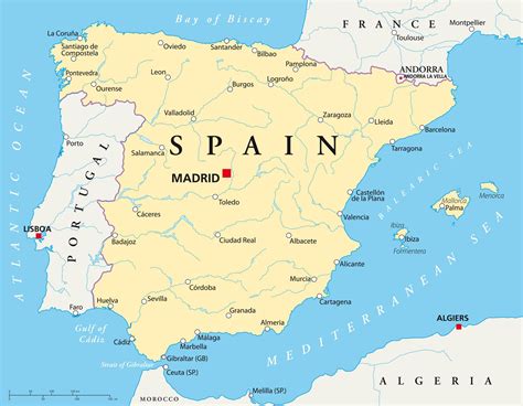 Political Map Of Spain In English
