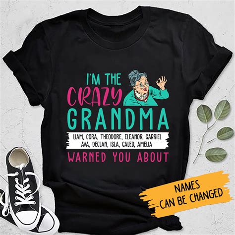 Rd Personalized Crazy Grandma T Shirt Etsy