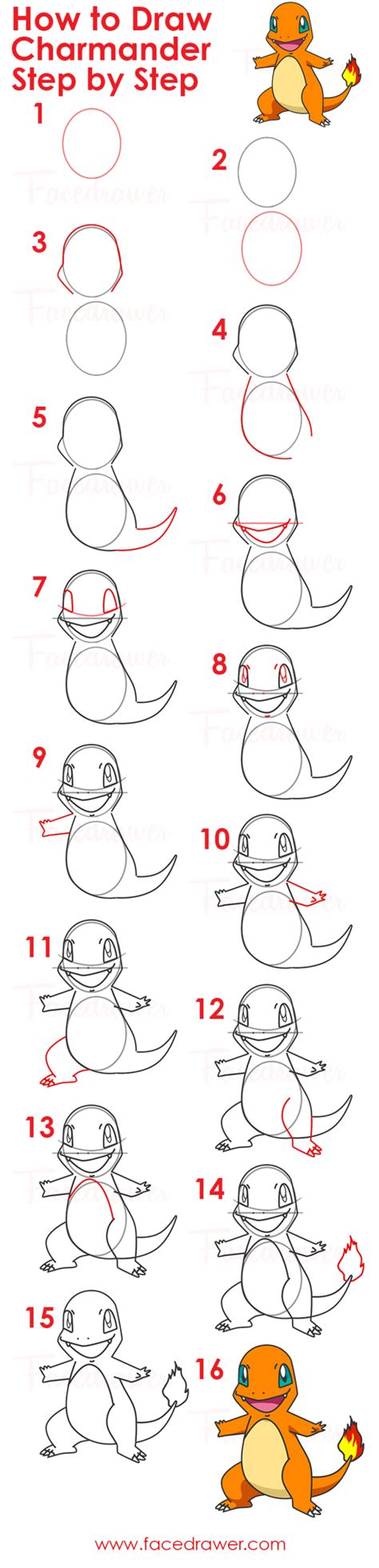 Charmander Step By Step Drawing Lesson Learn How To Draw Pokemon