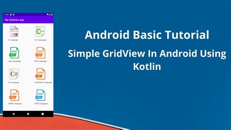 Simple Gridview In Android Using Kotlin Youtube