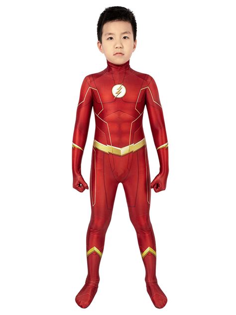 Disfraz De Superhéroe Para Niños Lycra Spandex Rojo The Flash Barry