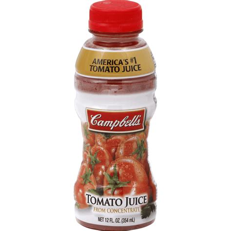 Campbells® Tomato Juice 12 Oz Bottle Vegetable And Tomato Quality Foods