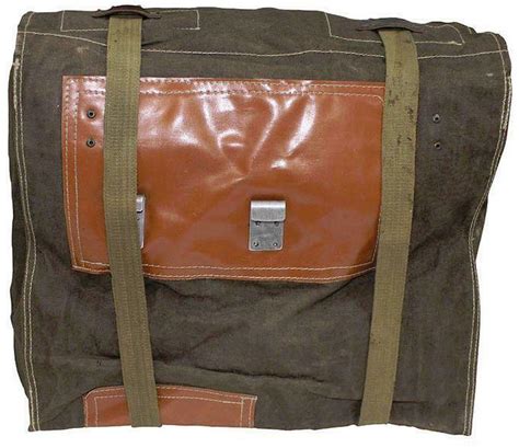 Vintage East European Army Surplus Large Canvas Leather Transport Bag