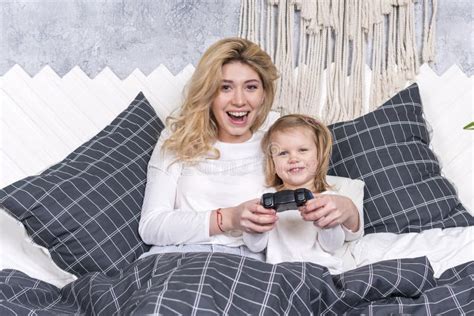 Mother And Daughter Play A Game Stock Image Image Of Beautiful Laugh