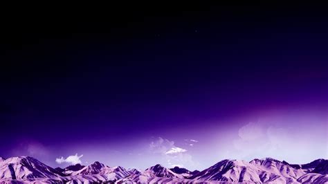 Wallpaper Purple Mountains Clouds Sky Stars 1920x1080 Abyze