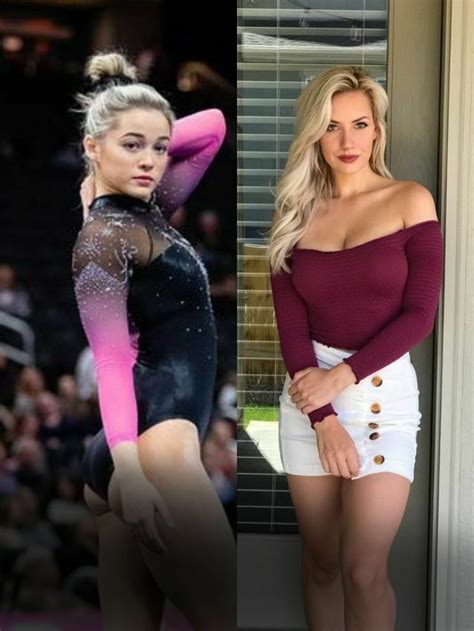 paige spiranac comes to support gymnast olivia dunne poking stars