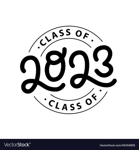 Graduate 2023 Class Of 2023 Lettering Logo Stamp Vector Image