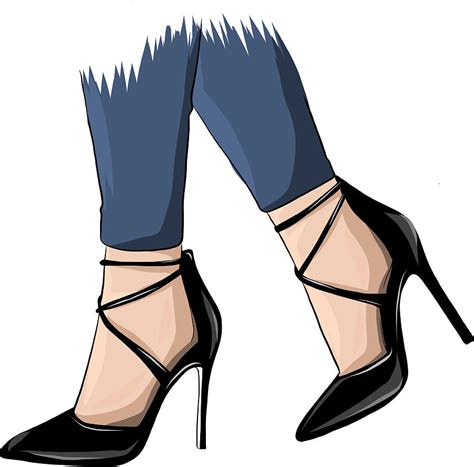 Vector Girls In High Heels Fashion Illustration Female Legs In Shoes