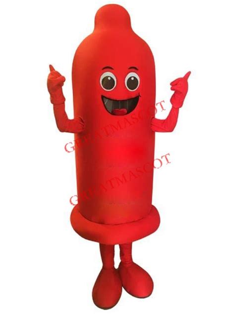 Red Condom Mascot Costume
