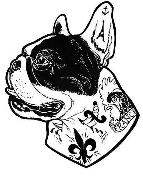 Tattooed French Bulldog French Bulldog Tattoo Bulldog Tattoo Dog