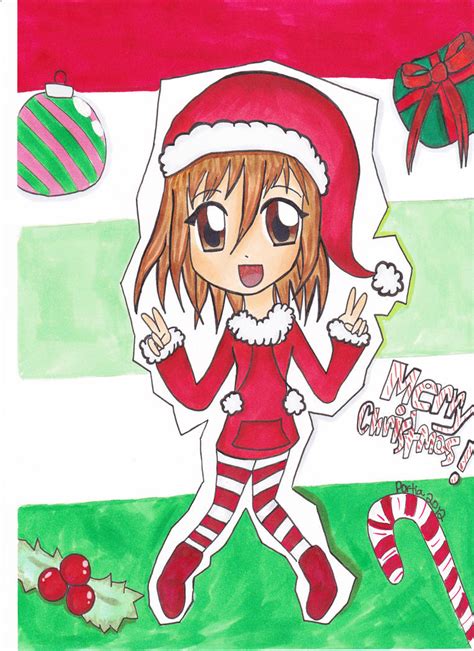 Copic Coloring Merry Christmas Anime Style By Mysticalwaffles On