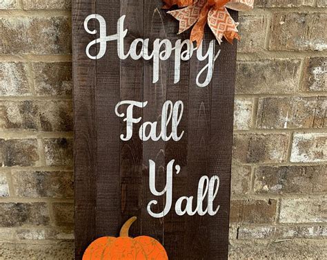 Fall Sign Pumpkin Sign Reclaimed Wood Fall Decor Porch Etsy Fall
