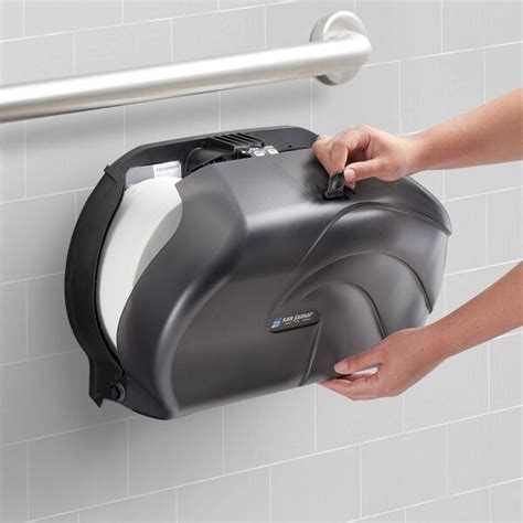 San Jamar R4090tbk Double Jumbo Roll Toilet Paper Dispenser