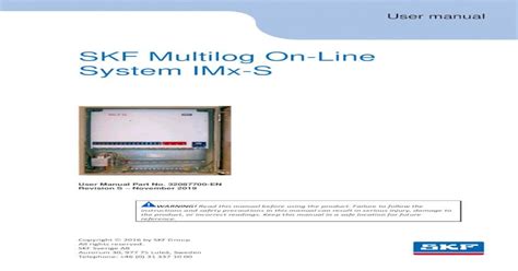 Skf Multilog On Line System Imx S Skf Multilog On Line System Imx S