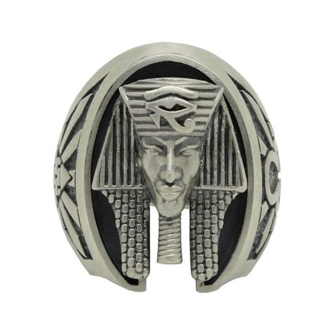 Egyptian Ankh Pharaoh Sterling Silver 925 Mens Ring Custom Etsy