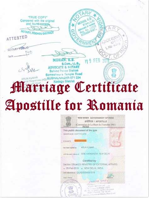 Marriage Certificate Apostille For Romania Attestation For Romania In