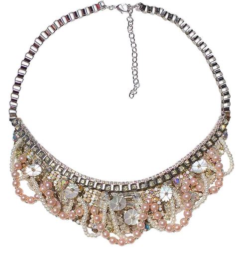 Vintage Inspired Pink Pearl Rhinestone Necklace Vintage Inspired