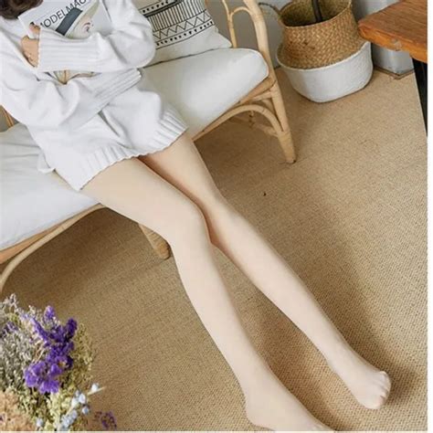 Beige Winter Tights Womens Warm Thick Tights High Quality Knitted