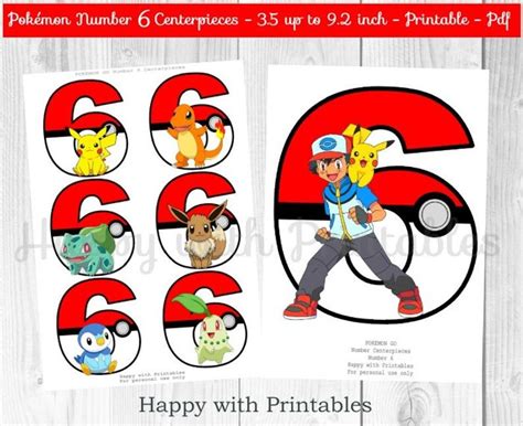 Pokemon Go Number 6 Centerpieces Pokeballs Centerpieces Etsy