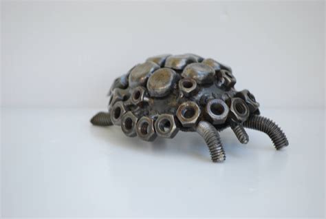 Turtle Scrap Metal Sculpture Model Recycled Handmade Art T Etsy