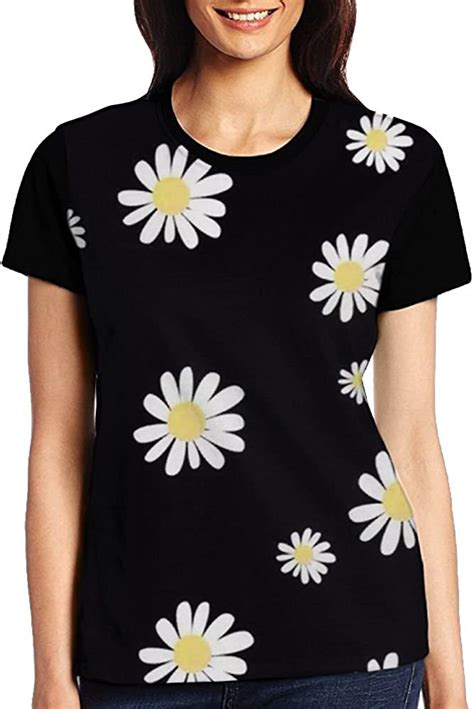 Women S T Shirt Daisy Yellow Flower 3D Digital Raglan Casual Short