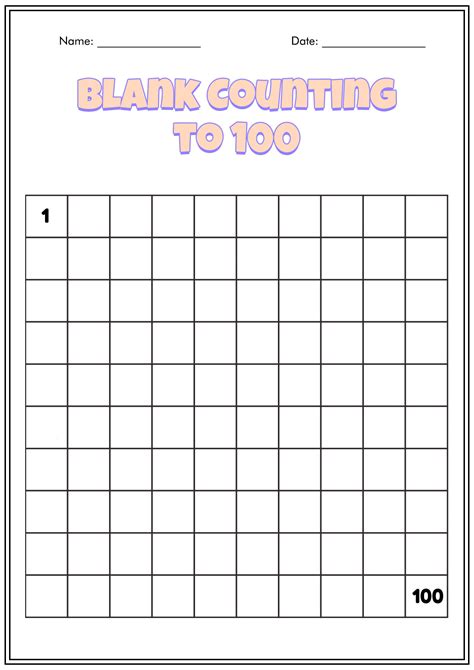 Counting From 1 To 100 Worksheets