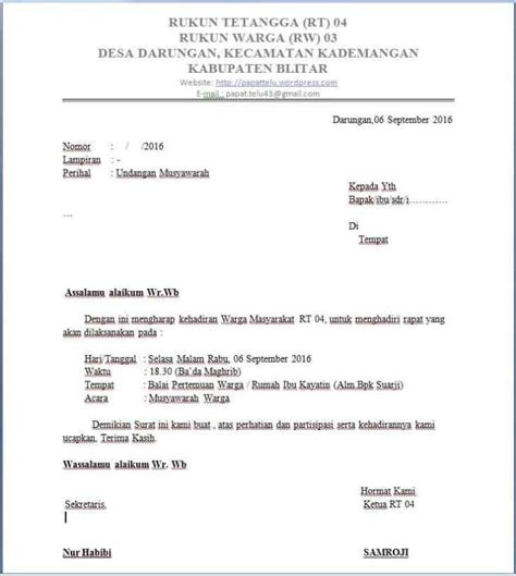 Contoh Surat Undangan Rapat Dkm Masjid - Kumpulan Surat Penting