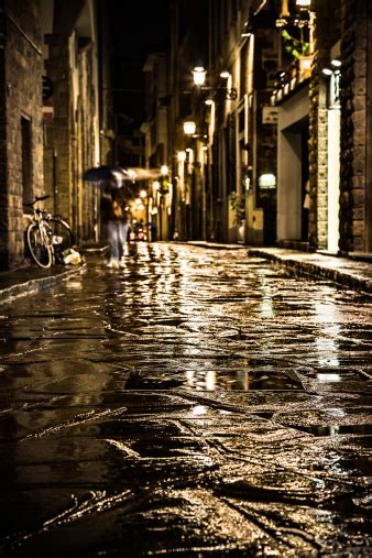 Lonely Street In Rainy Night Stock Photo Download Image Now Istock