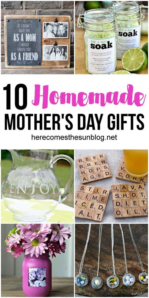 Easy homemade mother's day gift ideas for kids and adults to make for mom. 10 Homemade Mother's Day Gift Ideas | Homemade mothers day ...