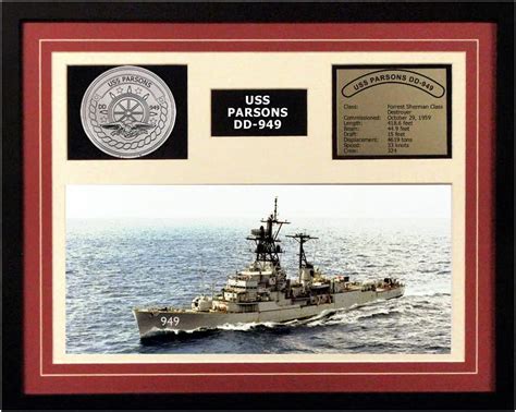 Navy Emporium Uss Parsons Dd 949 Framed Navy Ship Display