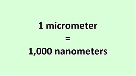 Convert Micrometer To Nanometer Excelnotes