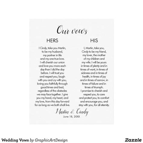 Wedding Vows Canvas Print | Zazzle.com | Wedding vows canvas, Unique wedding vows, Wedding vows 