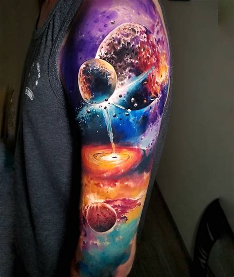 Tattoo Artist Adrian Ciercoles Inkppl Galaxy Tattoo Planet Tattoos